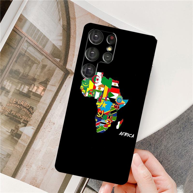 Карта Африки Геора Чехол для телефона для Samsung Galaxy S25 Ultra S9 S10 S20 S22 S21 Plus S23 FE S24 Ultra Полное покрытие