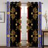 Black Baroque Luxury Designer Gold Brand Curtain Free Shipping 2 Panels Thin Curtains for Living Room Bedroom Window Drape Decor