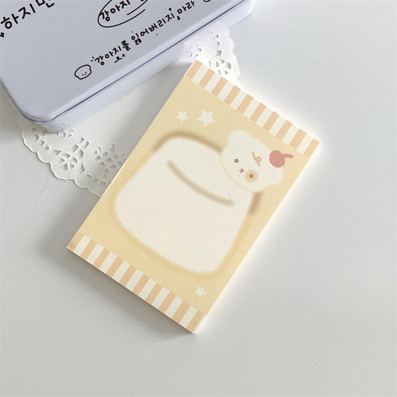 Korean INS Cute Pudding Bear Memo Pad Cute Student Loose Leaf Message Notepad Girl Mini Pocket Planner Scrapbook Material Paper