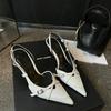 Summer NewWomen Sandal Shoes Fashion Shallow Slip On Ladies Elegant Slingback Shoes Thin High Heel Dress Pumps New Woman