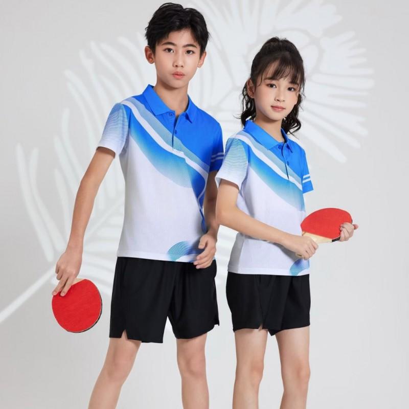 Unisex Breathable Sport Polo Shirt Badminton Tennis Training Kids Adult Athletic Wear Custom Print