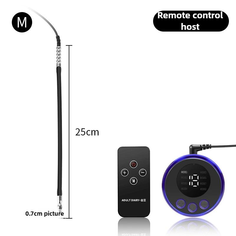 Набор для электростимуляции уретры – Металлический мужской плаг-дилататор с функцией массажа простаты и шока (Конструкция удилища «Лошадиный глаз»)