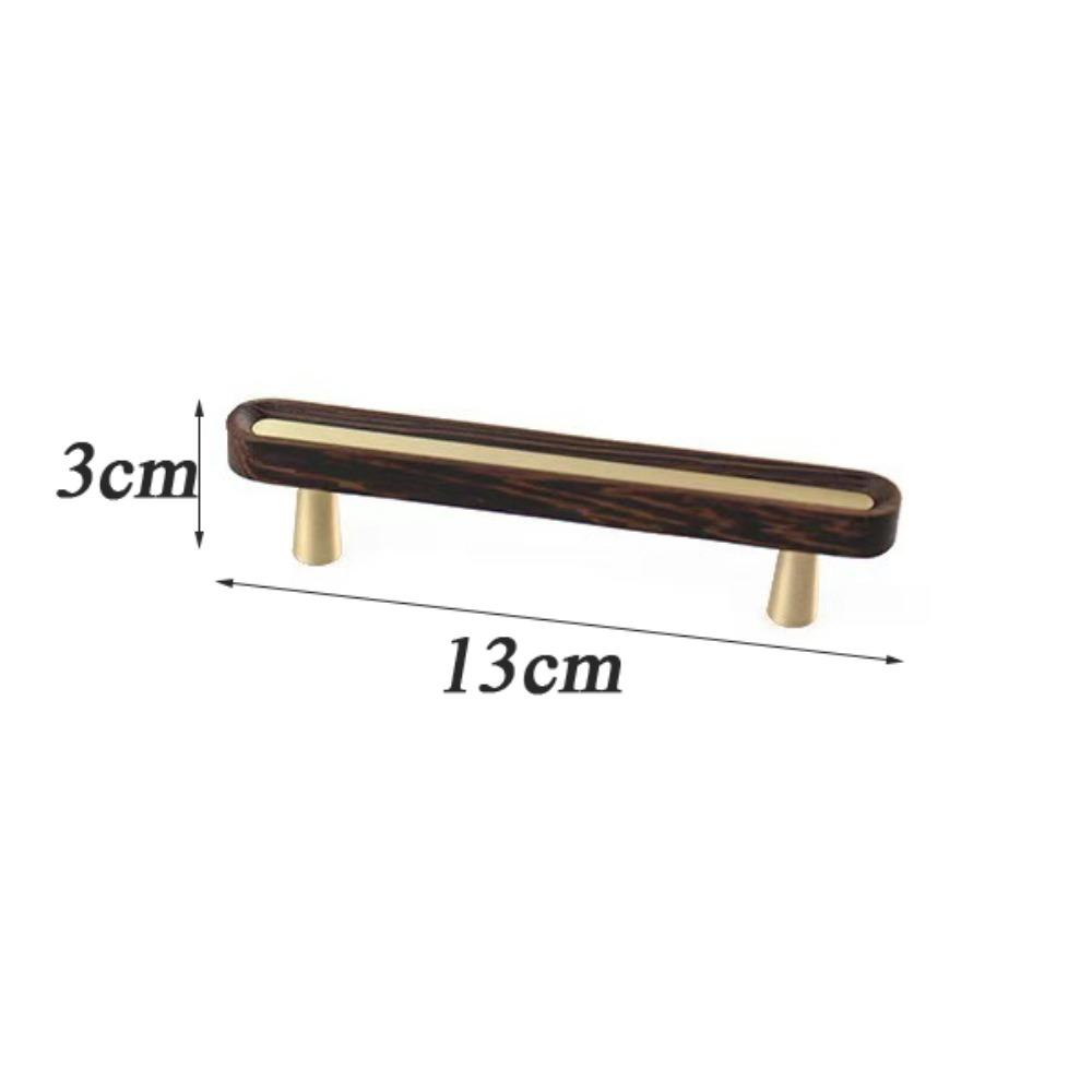 Durable Cabinet Pulls Brass Walnut Wood Knobs Drawers Handles for Cupboard Wardrobe Drawer Door