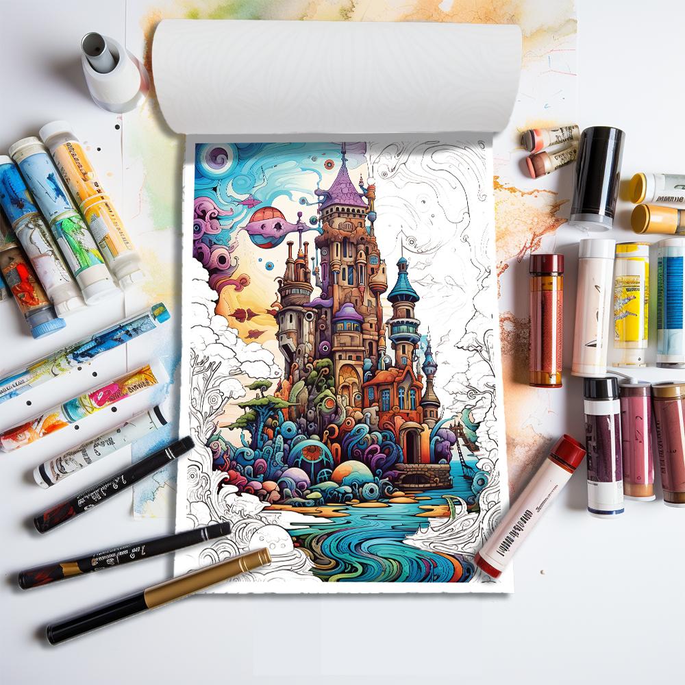 1 шт., Книжка-раскраска для взрослых, Книжка-раскраска для подростков, 25 разных узоров, Плотная бумага 100 г/м², Снятие стресса, Подарок на день рождения