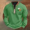 Men's St. Patrick's Day Vintage Casual Zip Sweatshirt Outdoor Casual Top