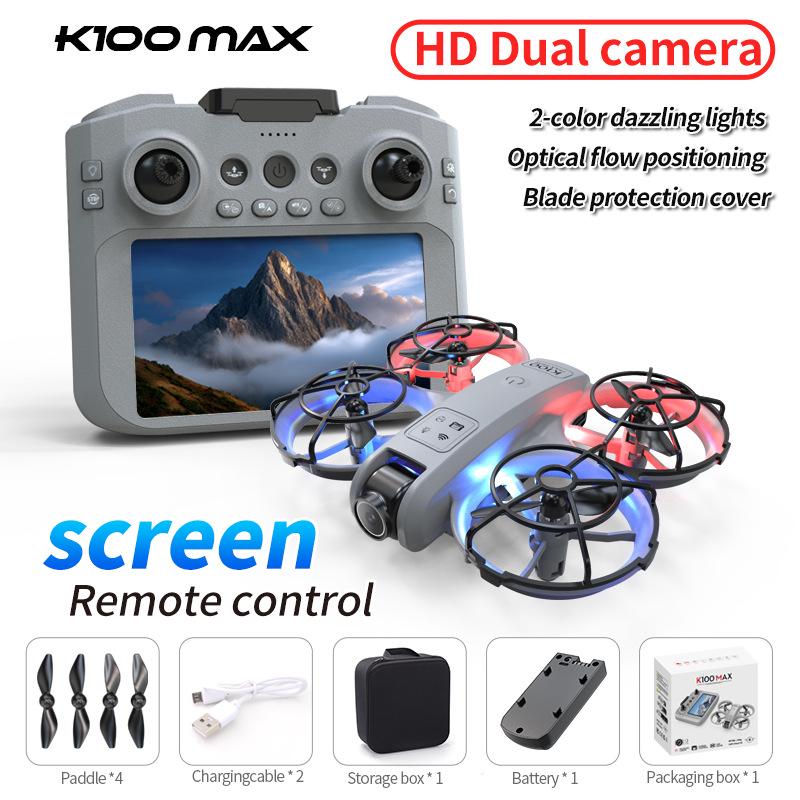 K100max GT3 Drone: Mini Dual-Camera Quadcopter with Optical Flow & Full Protection for Aerial Photography.