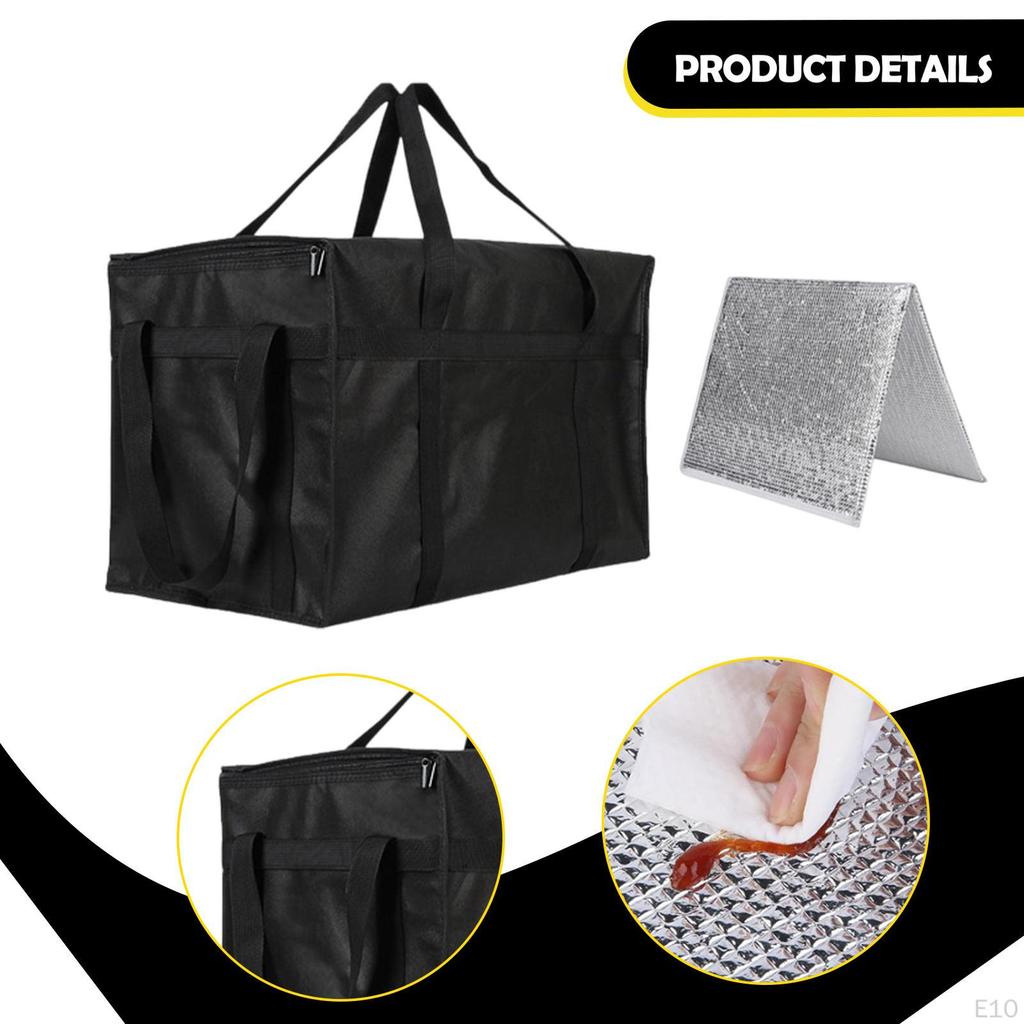 Insulated Food Delivery Bag Lightweight Pizza Warmer Camping Travel Shopping blue