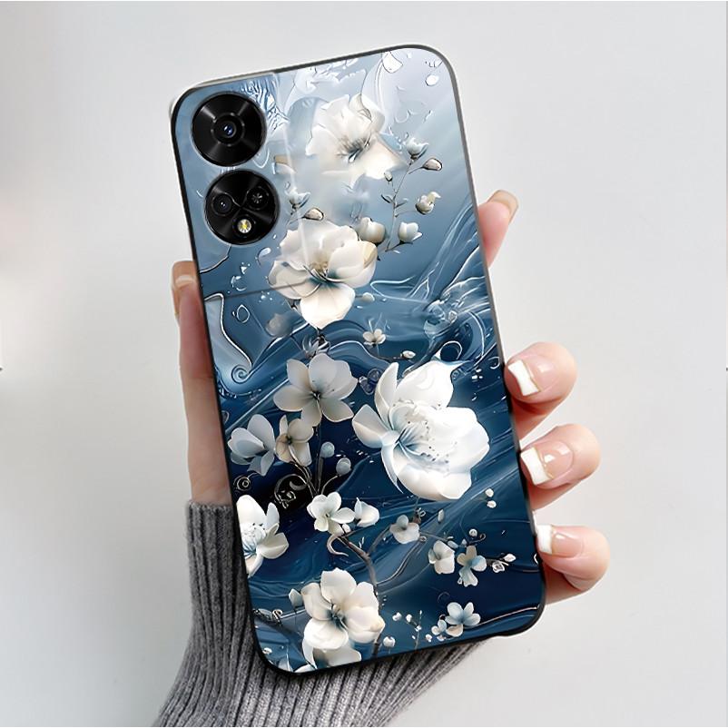 Printing Pattern Case For TCL 50 5G/TCL 50 XE Nxtpaper 5G/TCL 50XE 5G Soft Silicone Black Shell Cover Cute Flower Cartoon Casing