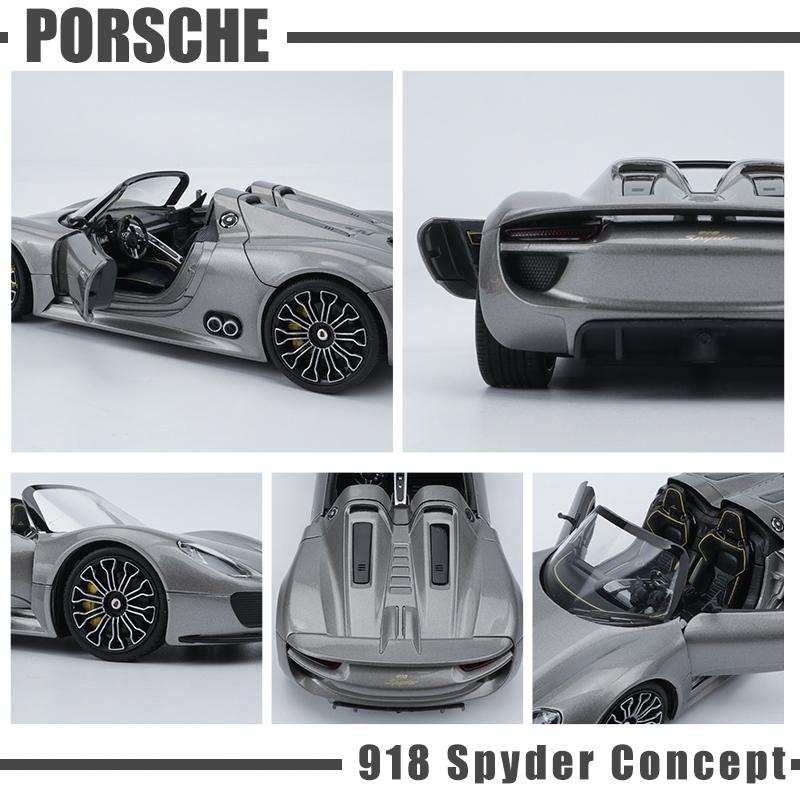 AABKP1 WELLY 1:24 Porsche 918 Spyder Alloy Sports Car Model Diecasts Metal Toy Vehicles Car Model Simulation Collection Childrens Gifts