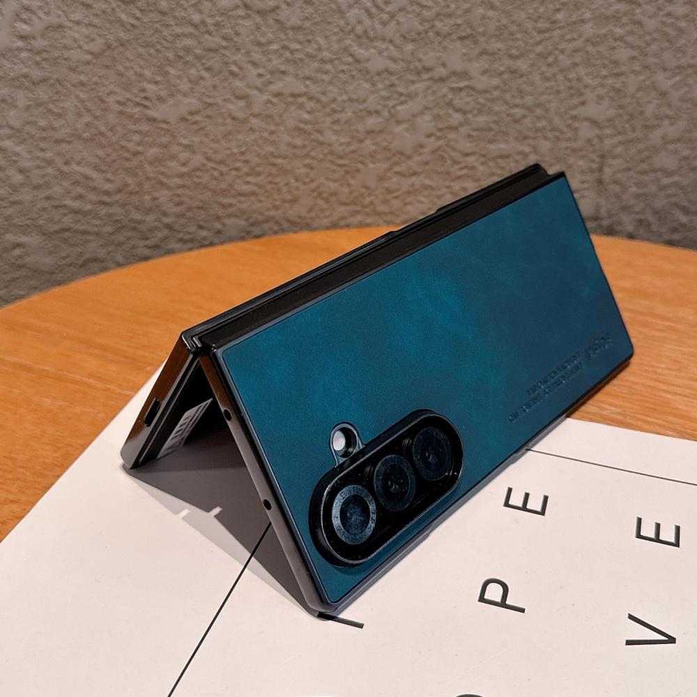 Бизнес Ультратонкий Складной Чехол из Овчины для Samsung Galaxy Z Fold 8 7 6 5 4 3 Приятный на ощупь 5G Ударопрочный Защитный Чехол