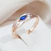Blue Zircon Women's Ring Rose Gold Color Luxury Jewelry