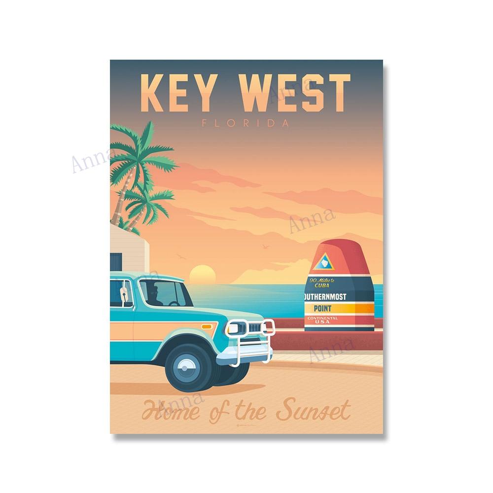 Нью-Йорк Бостон Гавайи Озеро Тахо Чикаго дорожный постер настенный художественный принт холст живопись скандинавские постеры и принты настенные панно