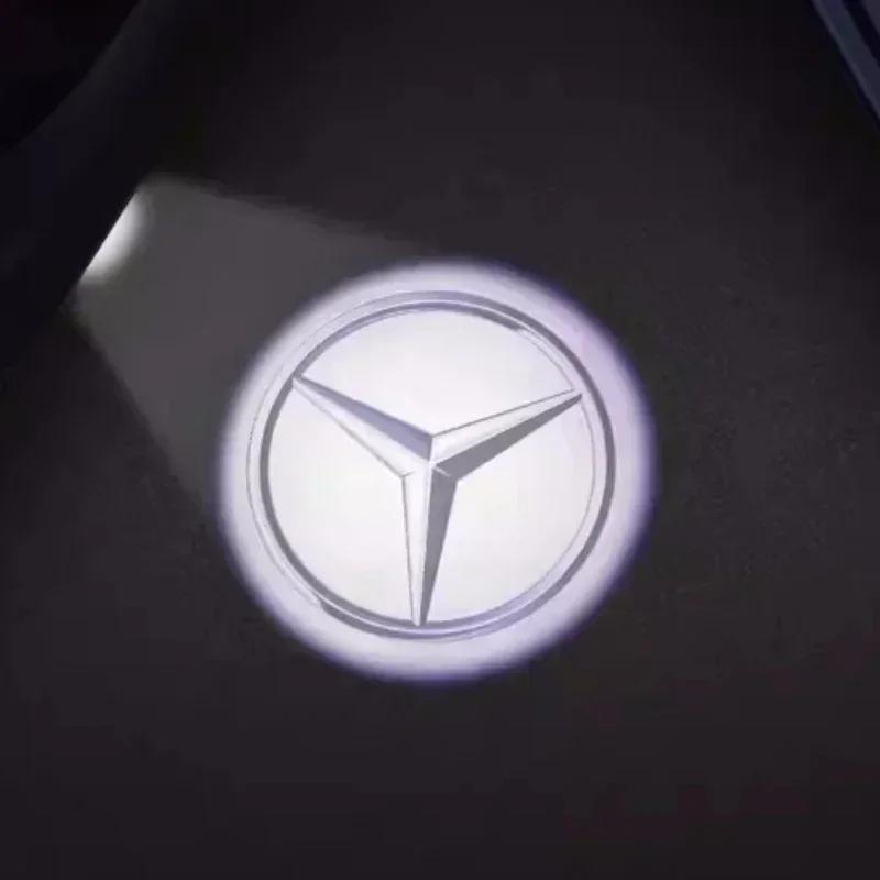 Car Sticker For Benz AMG 2pcs LED Car Doo Projection Welcome Lamp logo light For Mercedes Benz Maybach S Class W221 W222 W223 S