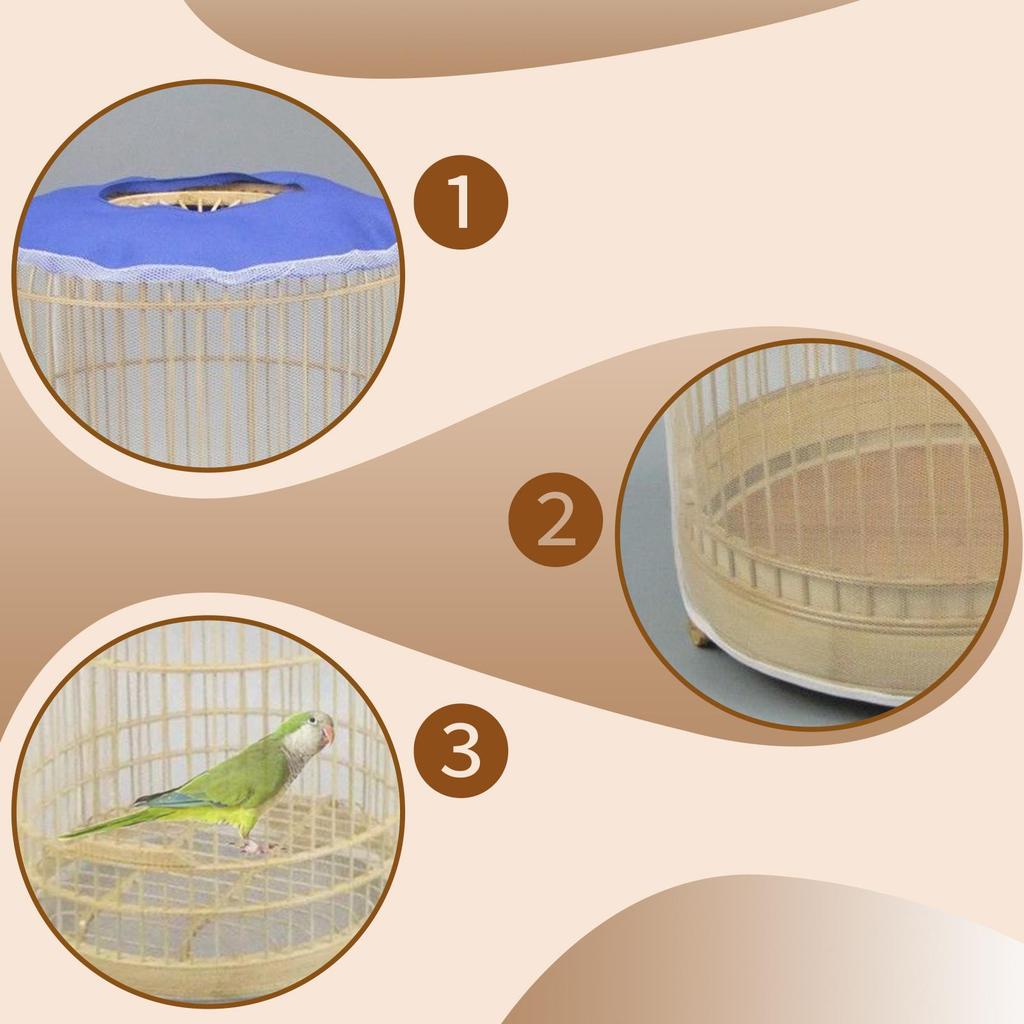 Сетка-чехол для клетки для птиц, защитная сетка, практичный уловитель корма, сетка-чехол для клетки для птиц