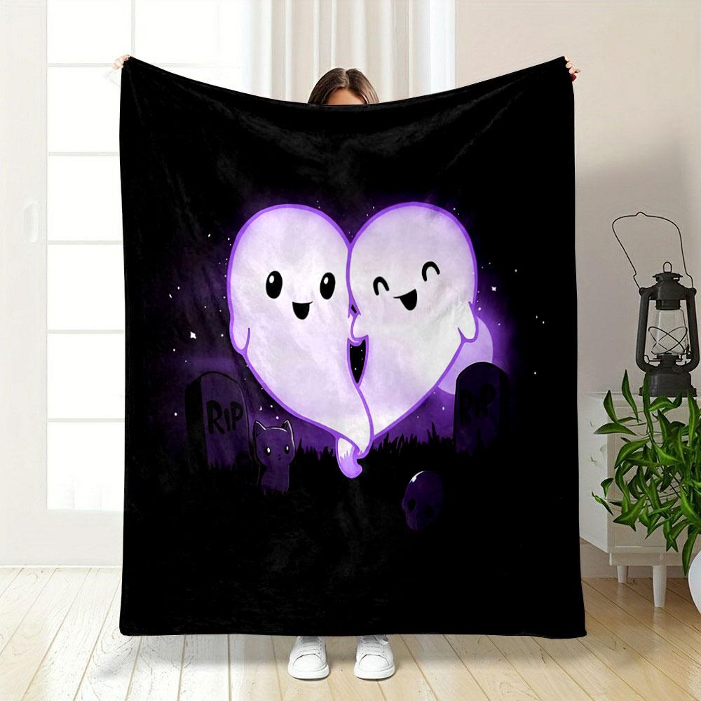 Cute Ghostly Love Scene print blanket soft and cozy perfect for the living room bed sofa or a nap,gift