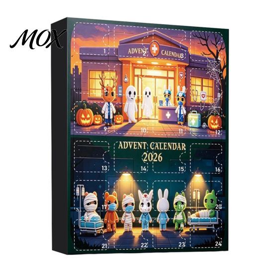 October Celebration Gift Halloween Advent Calendar 2026, 24 Day Surprise Countdown with Horror Game Fan Acrylic Animal Ornaments, Collectible Figures