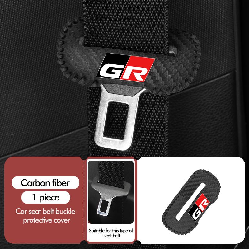 MZD1 For Toyota Car Seat Belt Buckle Plug Leather Car Seat Belt Clip Protective Covers Crown GR Corolla YARIS Auris C-HR Hilux Vios