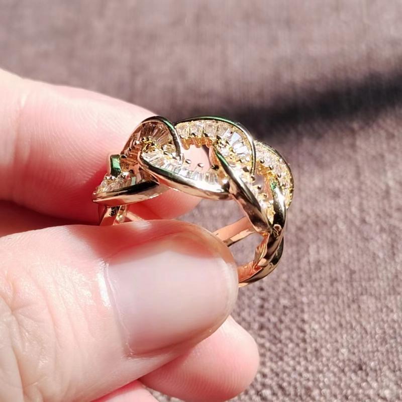 Классические кольца с цирконием золотого цвета для женщин, модные открытые регулируемые кольца, изысканные ювелирные аксессуары для свадьбы, помолвки и вечеринки