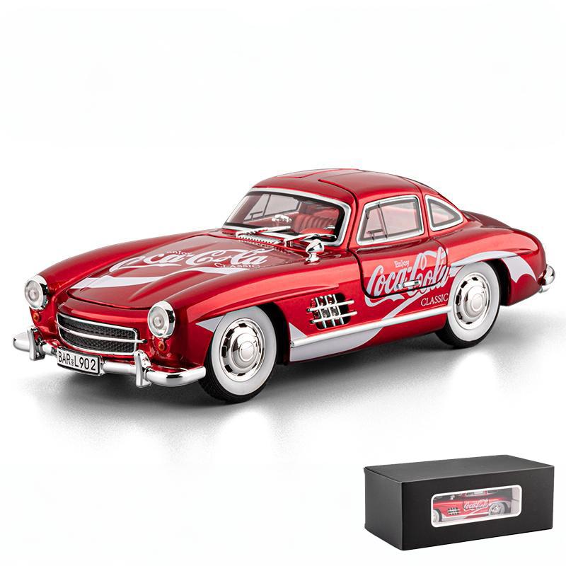 1:24 Бенц 300SL Кока-Кола Пепси-Кола Классический Винтажный Автомобиль Сплав Литье под Давлением Модель Автомобиля Звук и Свет Оттяжка Коллекция Хобби Подарок