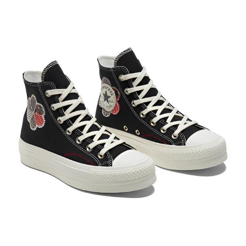 Converse Кеды на платформе All Star Lift Женские Высокие Холщовые Ретро Черные A05194C