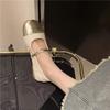 Одиночные туфли женские 2024 новые весенние и осенние туфли на плоской подошве для легкого ветра вечерние туфли Doudou маленькие ароматные ветряные туфли с неглубоким горлом женские туфли Мэри Джейн