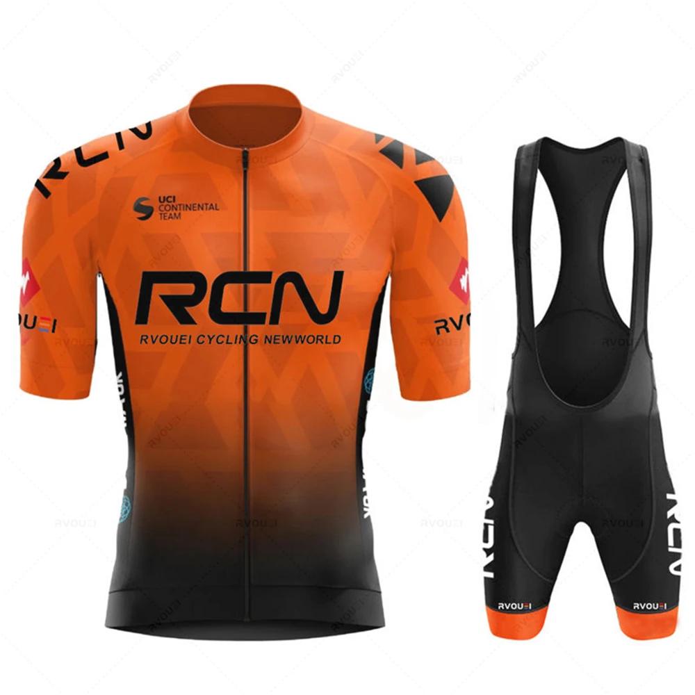 2025 RCN Team Cycling Jersey Set Summer Breathable Road Bicycle Suit Riding Uniform Bike MTB Clothing New Sports Cycling Kits