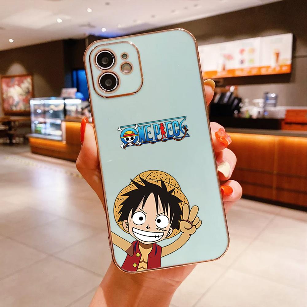For iPhone 16 15 Max Samsung S24 S23 Plus A15 A35 A53 A73 Xiaomi 11T 12T 13T Redmi 13C Cute Luffy Design Full Camera Protect Soft Phone Case