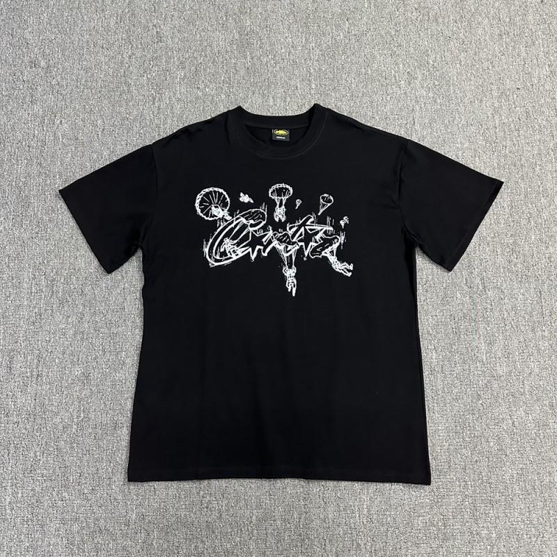 Unisex Oversized Streetwear Tee With Retro Geometric Print Cotton T-Shirt Men Women