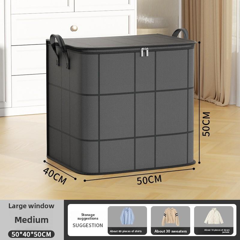 Foldable Clothes Storage Bag Large Capacity Organizer With Handle And Double Zipper For Bedding Moving Travel Under Bed Storage