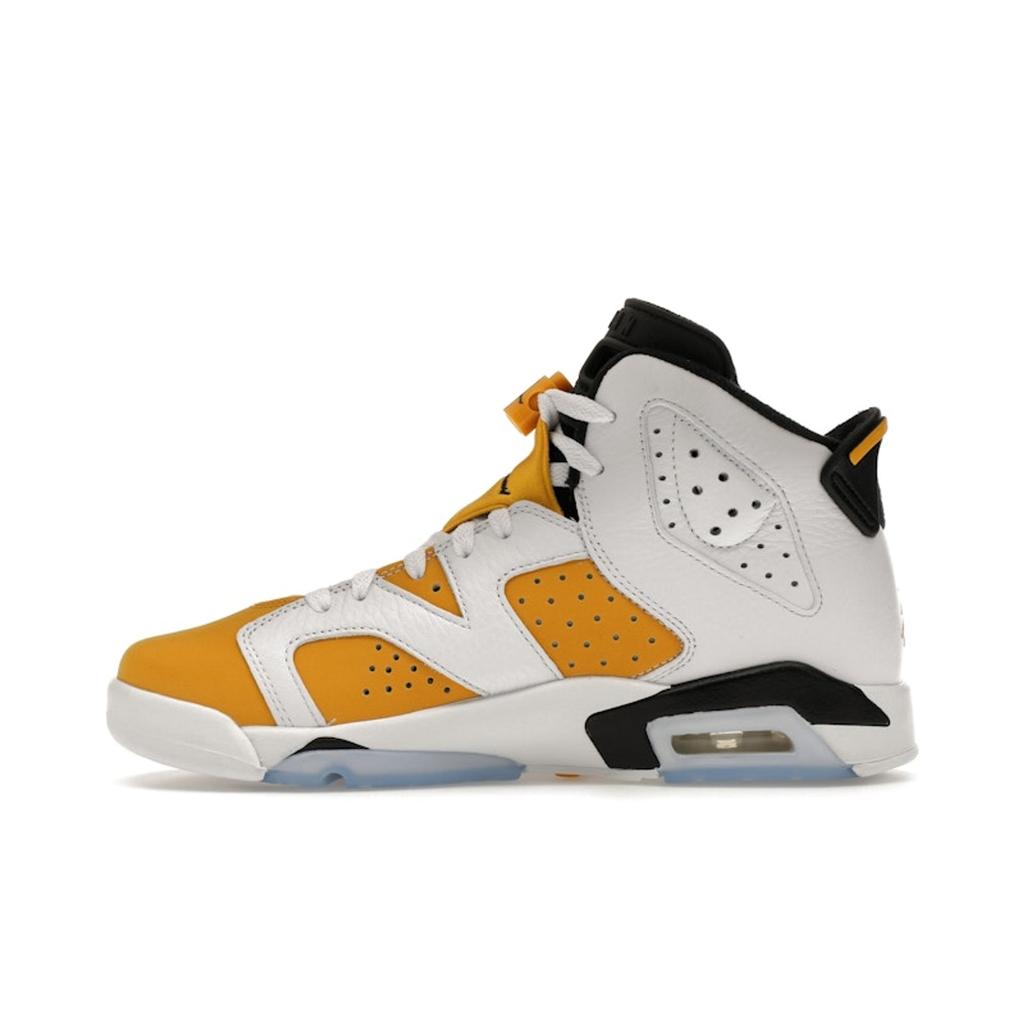 Air Jordan 6 Retro GS Yellow Ochre Kids Sneakers White Black 384665-170