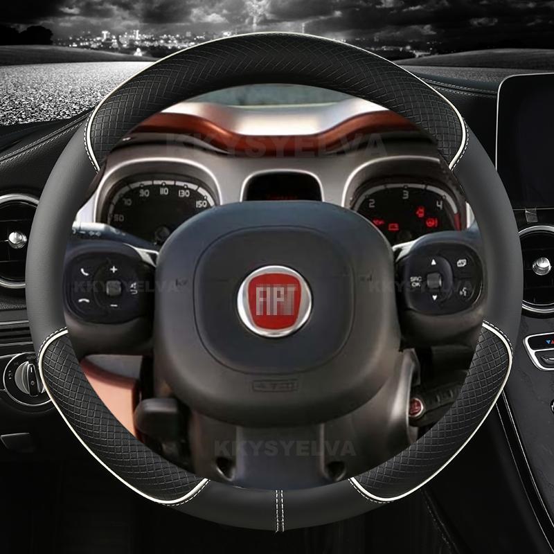 Кожаный чехол на руль автомобиля из микрофибры для Fiat Panda 2013 2015 2017 2022 Автоаксессуары