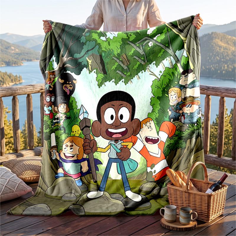 Warm Flannel Blanket Craig of the Creek Pattern, Lightweight Comfortable Throw Blanket for Bed Sofa Use