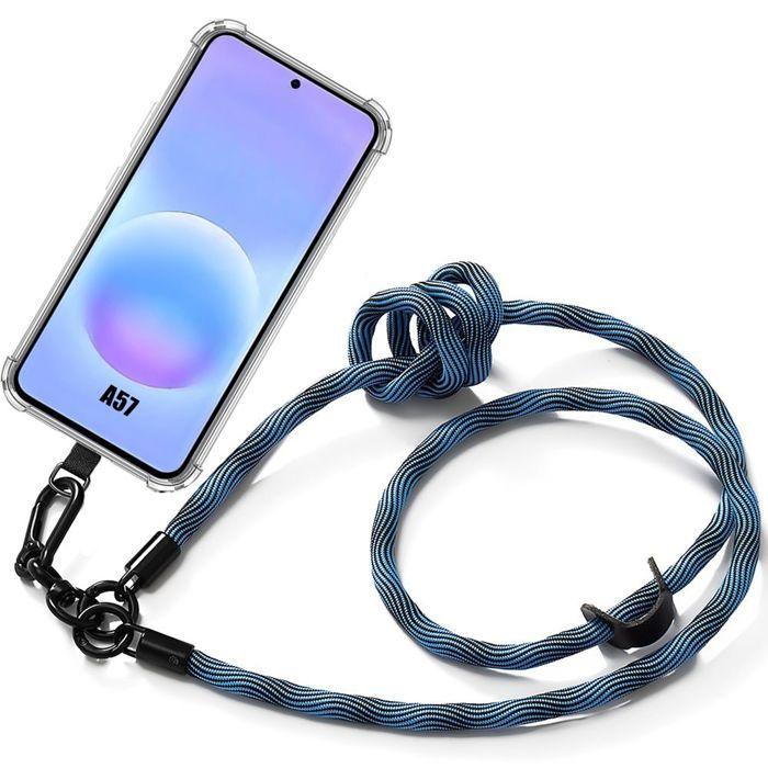 Чехол для Samsung Galaxy A57 5G, Ударопрочная защита со съемным прочным шнурком, Синий