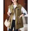 Vests Women Korean Stand Collar Sleeveless Jacket Spring Summer Loose Zipper Coat Fashion Large Size Loose Waistcoat Female 4XL