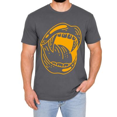Screaming Open Mouth Mens T-Shirt Bold Graphic Line Art Streetwear Gift