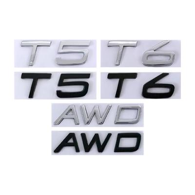 3D металлический T5 T6 AWD логотип автомобиля задний багажник багажника значок эмблема наклейка для V/olvo XC60 XC90 S60 S80 S60L V40 V60