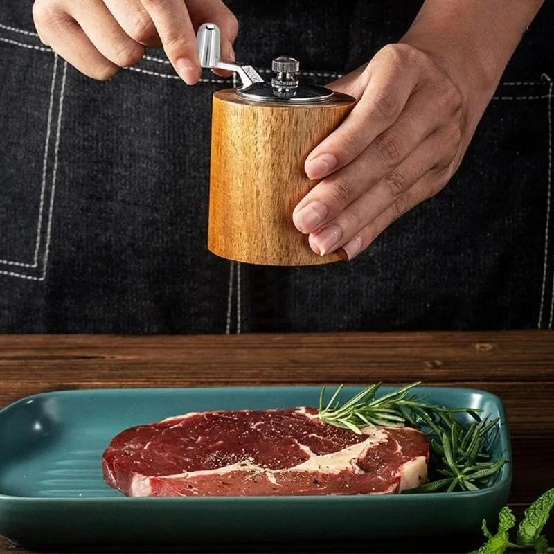 Pepper Mill Set, Manual Pepper Mills, Classical Hand Shake Wooden Pepper Grinder Set or Salt Grinder,Enjoy Fresh Ground spices