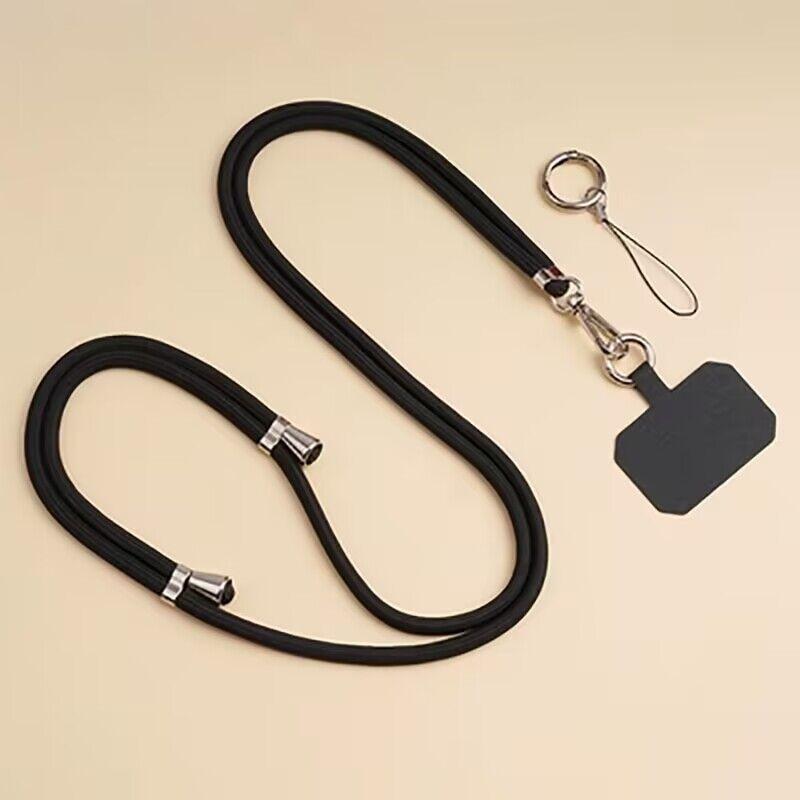 Universal Adjustment Phone Lanyard Necklace Strap Phone Case Solid Color Long Hanging Rope With Clip Anti-Lost Crossbody Lanyard