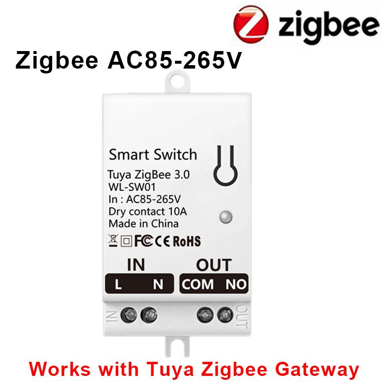 Tuya Умный модуль переключателя Zigbee WiFi с сухим контактом Умный дом DIY Автоматический выключатель Реле Постоянный ток 8-40 В Переменный ток 85-265 В Работает с Alexa Google Home