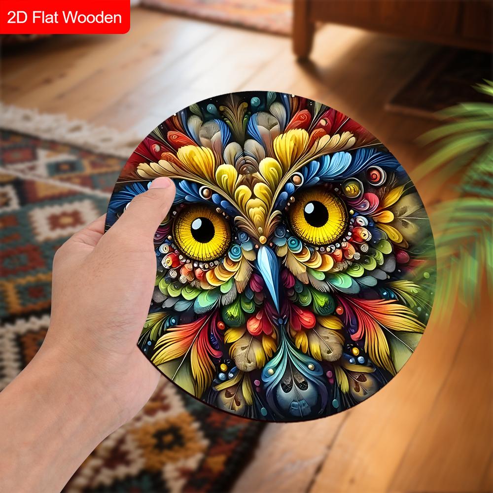 4 Different Styles of Wooden Sign with Owls Pattern, Unique Decorative Plaques for Front Door, Wall Hanging Decor, Ideal Gift for Friend & Family
