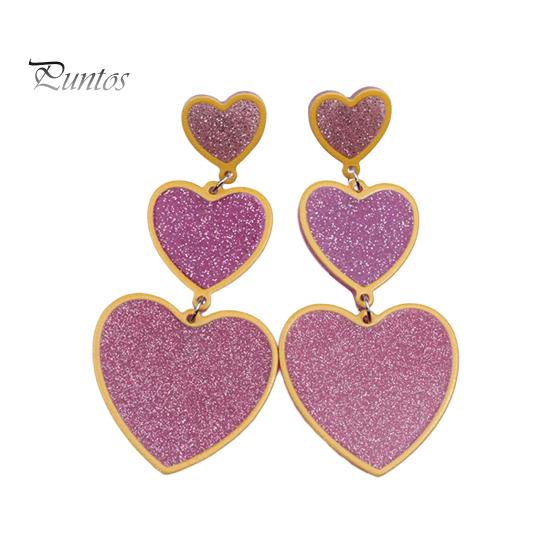 1 пара, три розовых и красных серьги в форме сердца, легкие акриловые висячие серьги, серьги с кисточками, женские ювелирные изделия для девочек-подростков, подарок