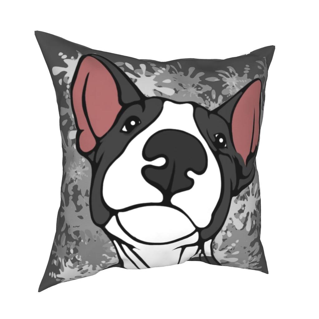 Декоративная наволочка для собаки и щенка, домашняя забавная милая наволочка с рисунком бультерьера, чехол для подушки