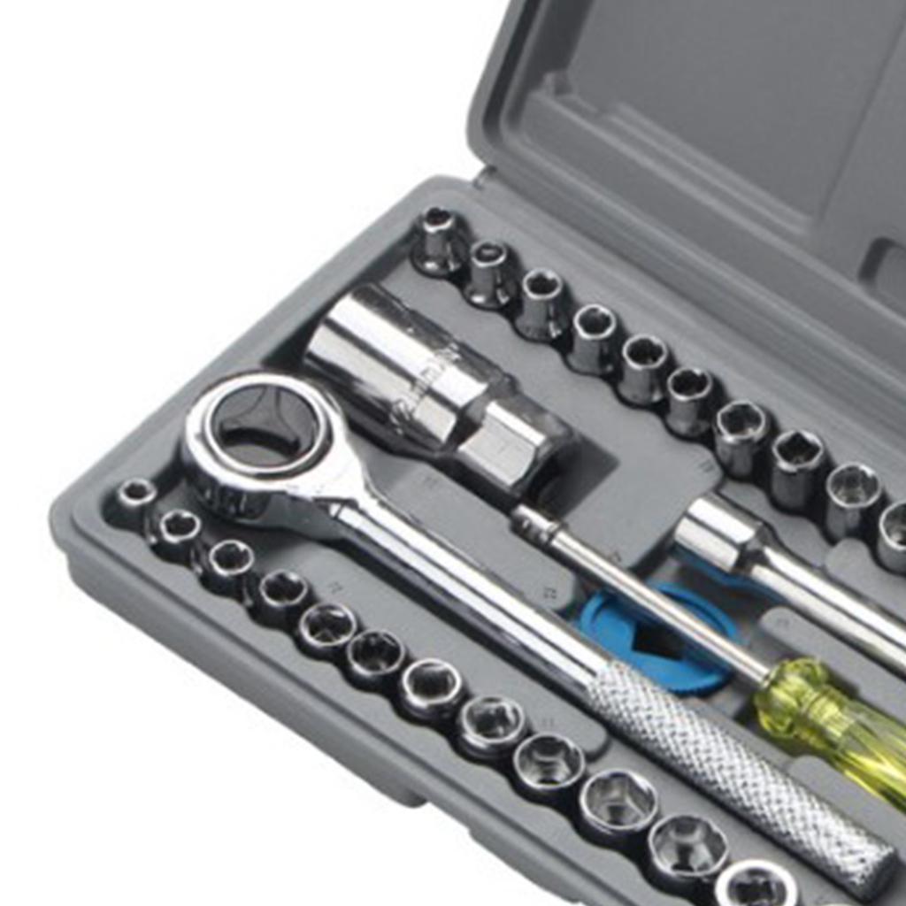 Набор торцевых ключей SAE метрических размеров, 40 шт., многофункциональный портативный для ремонта автомобилей, домашнего хозяйства