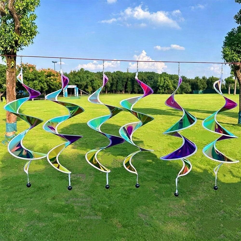 Rainbow Colors Color-changing Film Wind Spinners Plastic Wind Spinner New Hot Air Balloon Spinner