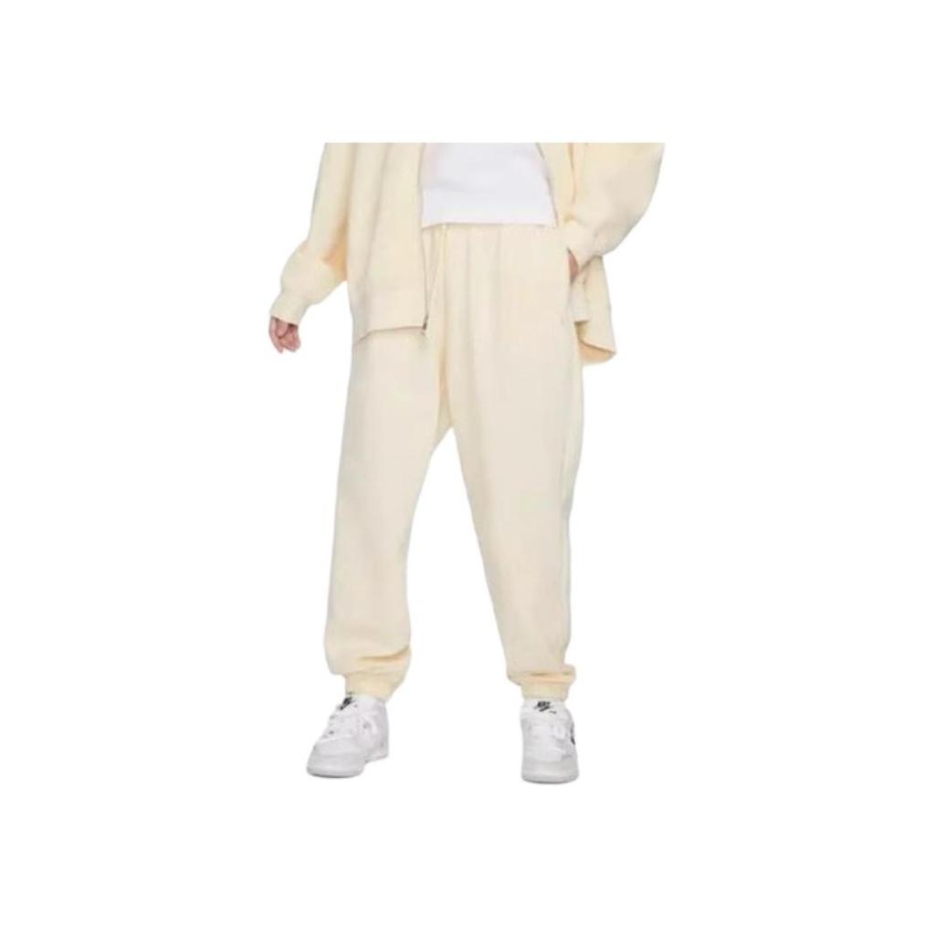 Nike Однотонные трикотажные джоггеры женские на шнуровке бежевые HF0423-113