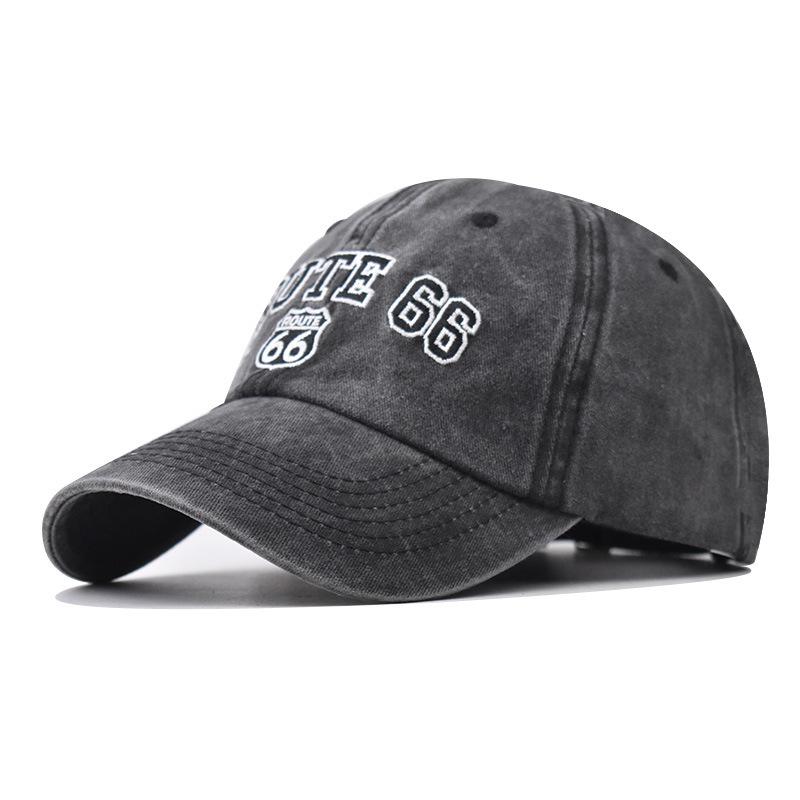 NORTHWOOD Cotton Embroidered Letters Washed ROUTE 66 Baseball Cap for Men Women Sun Dad Hats Trucker Cap