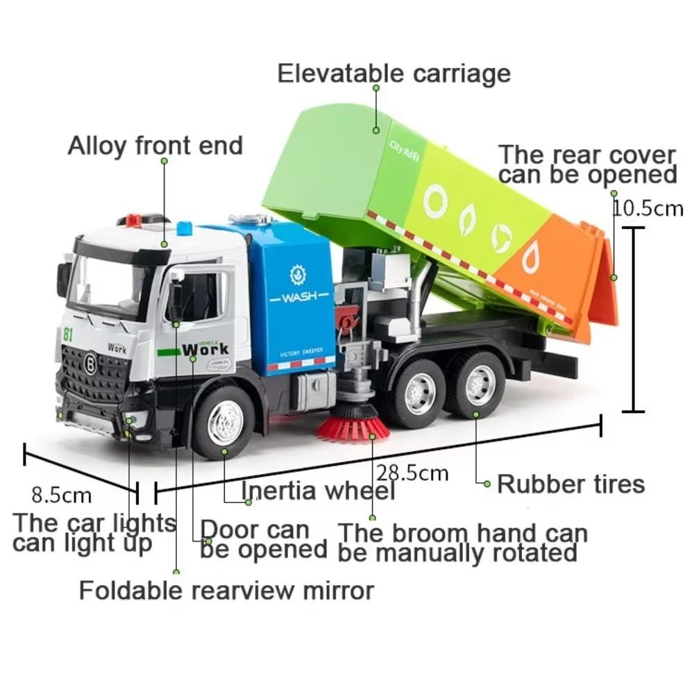 1:24 Лестница Цистерна Пожарная машина Сплав Спринклер Подметальная машина Модель Игрушки Машина Двери Открываются Звук Свет Инерционные Транспортные средства Мальчик Ребенок Подарок
