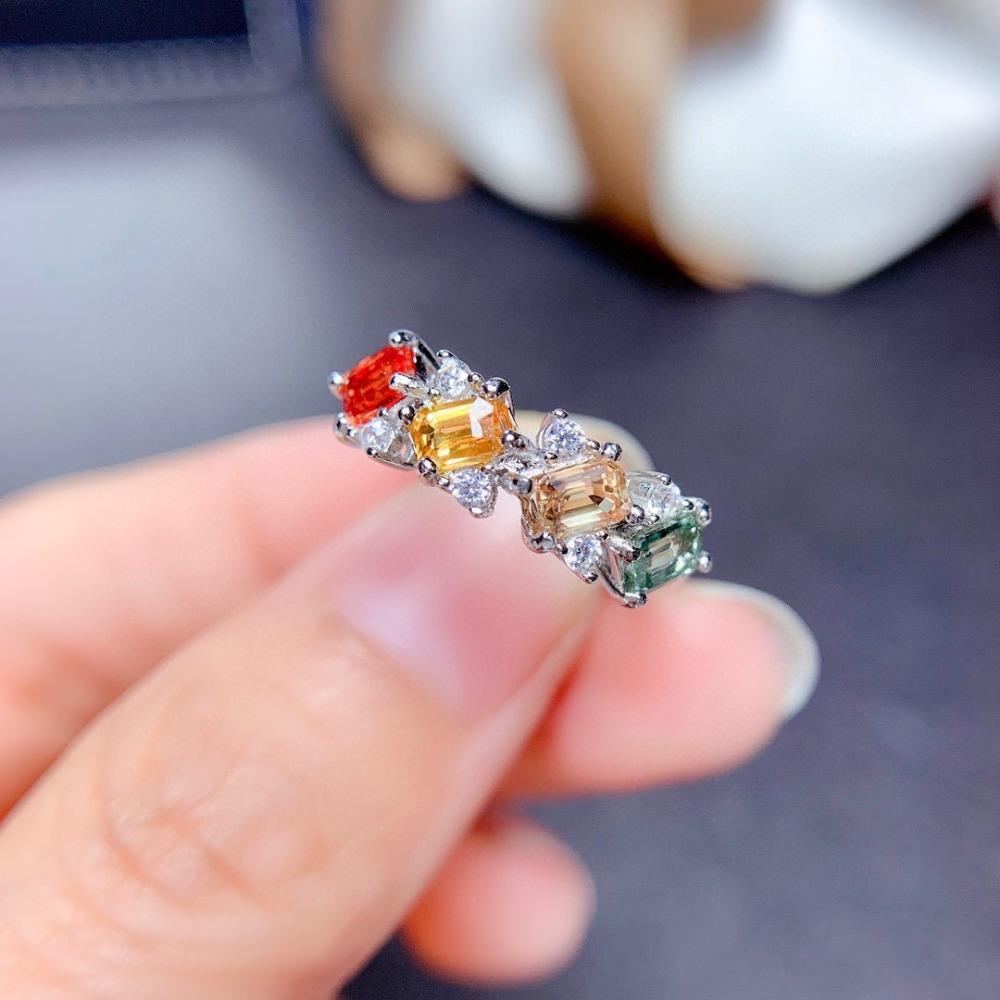 Adjustable Open Ring Imitation Natural Tourmaline Stacking Band for Women Girls Fashion Jewelry Gift