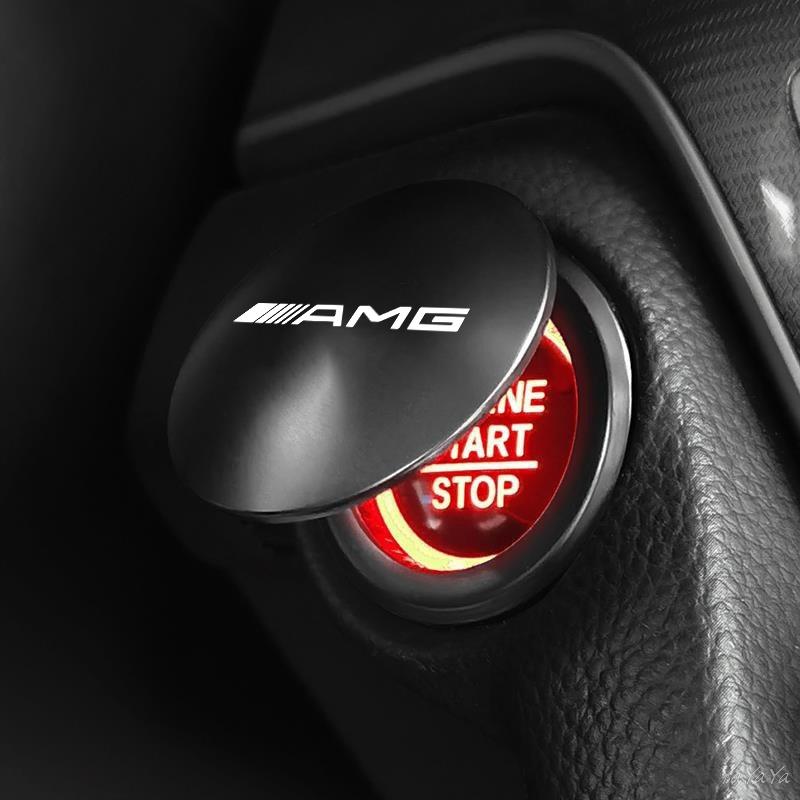 REE4 Fashion Car Start Button Cover All Metal Starting Decorative Cover For Benz AMG W204 W205 W203 W211 W212 W213 W201 W210 Stickers