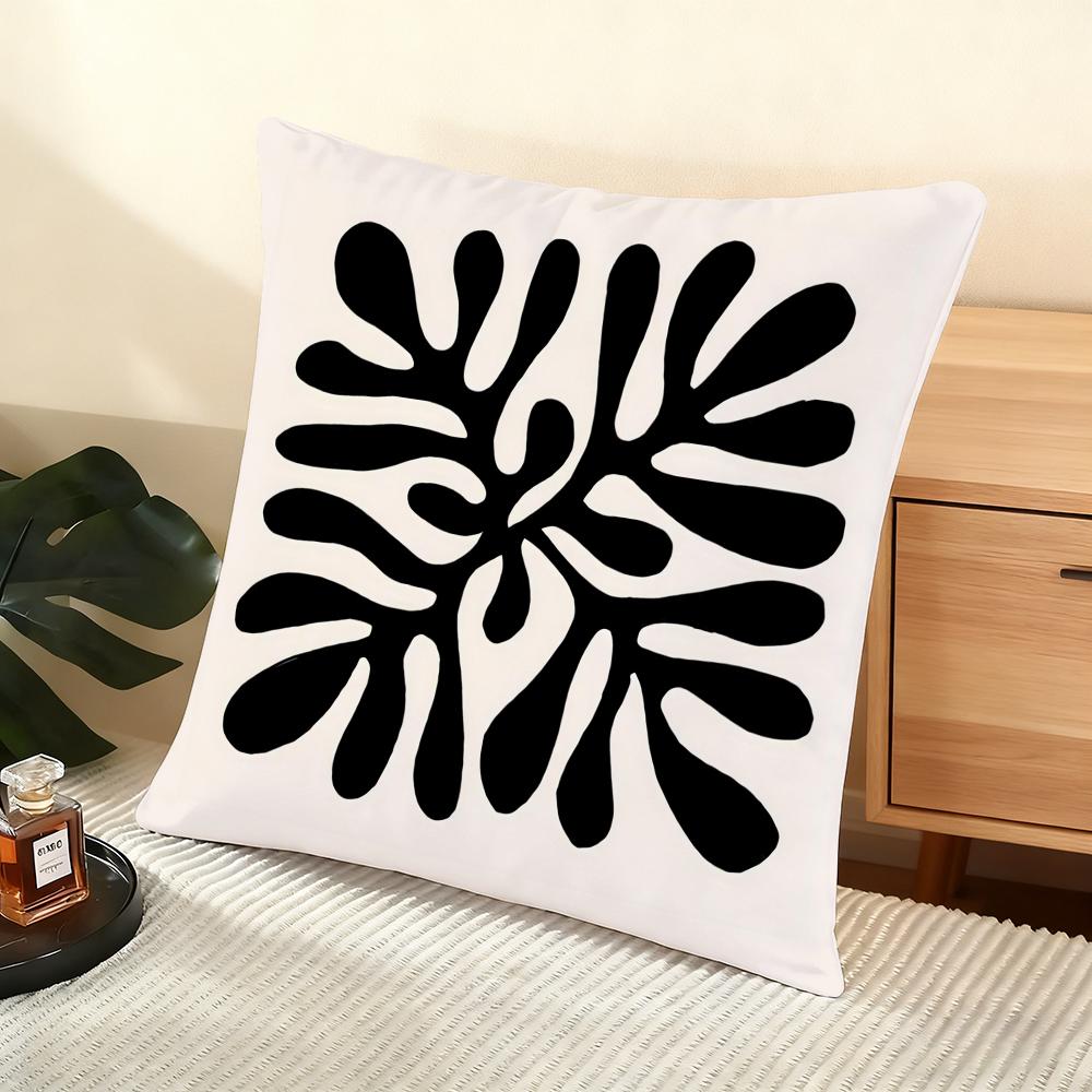 Classic Modern Flowers Cushion Cover Soft Short Plush Pillow Cover Smooth Cozy Texture Aesthetic Cushion Case Home Decor